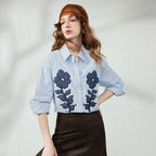 Floral Patch Striped Shirt