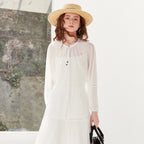 Tie-Neck Sheer Blouse