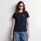 Contrast-Cuff Short-Sleeve Tee