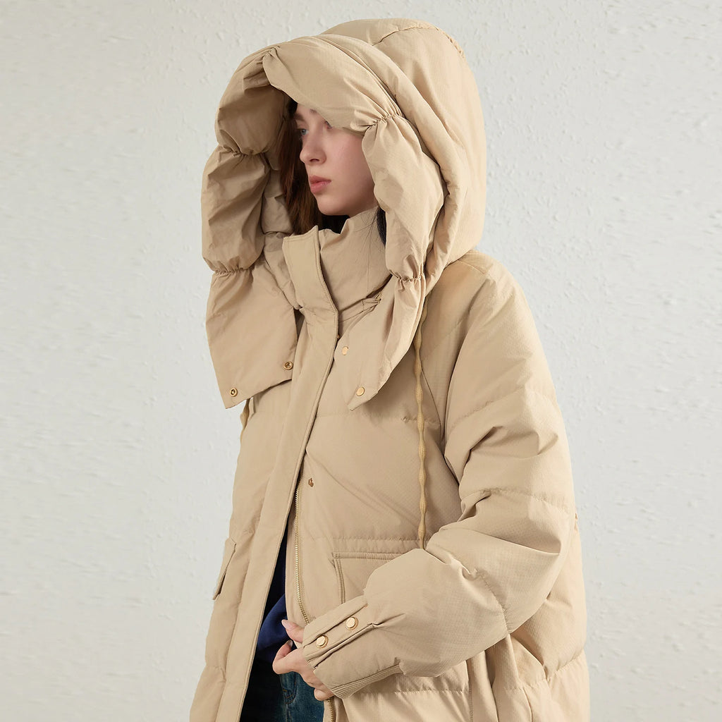 Flap-Pocket Longline Puffer Coat