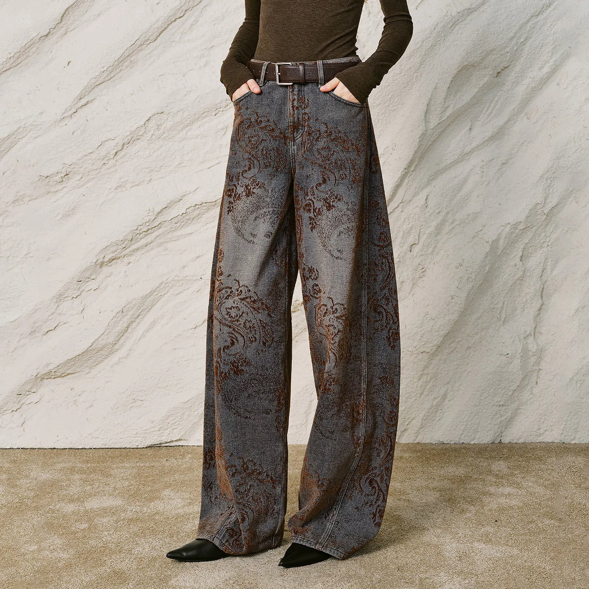 Paisley Wide-Leg Pants