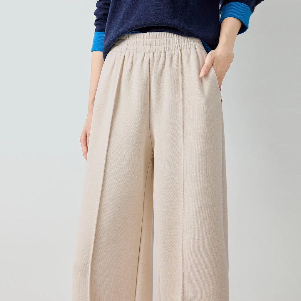 Draped Wide-Leg Pants