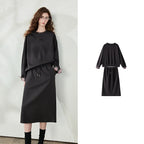 Sweatshirt and Midi Skirt Set