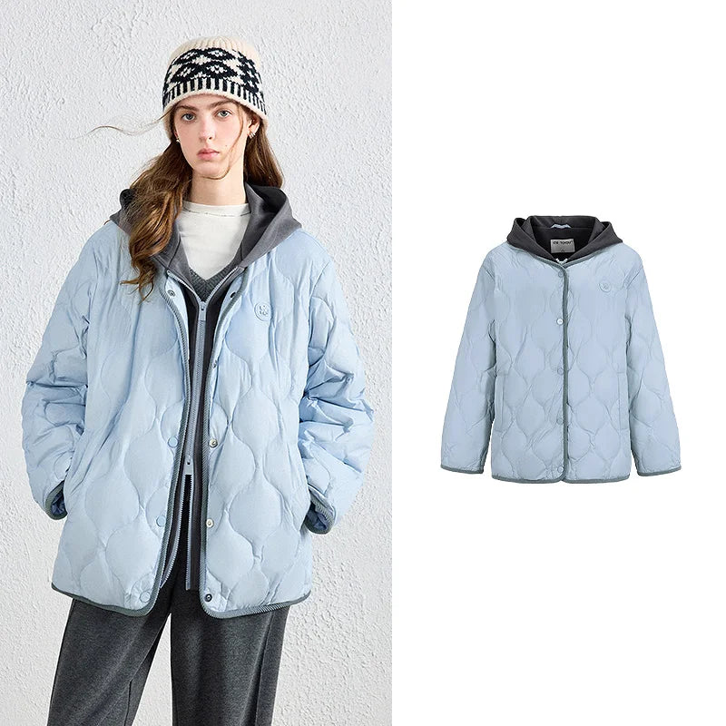 Contrast-Trim Quilted Jacket
