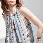 Gathered Halter-Neck Blouse