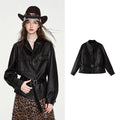 Belted Patch-Pocket Glossy Jacket