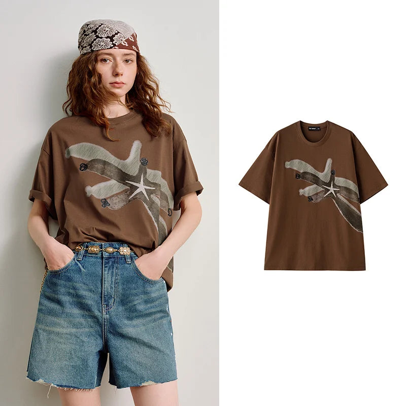Animal-Graphic Relaxed Crewneck Tee