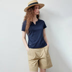 Notched-Neck Short-Sleeve Tee