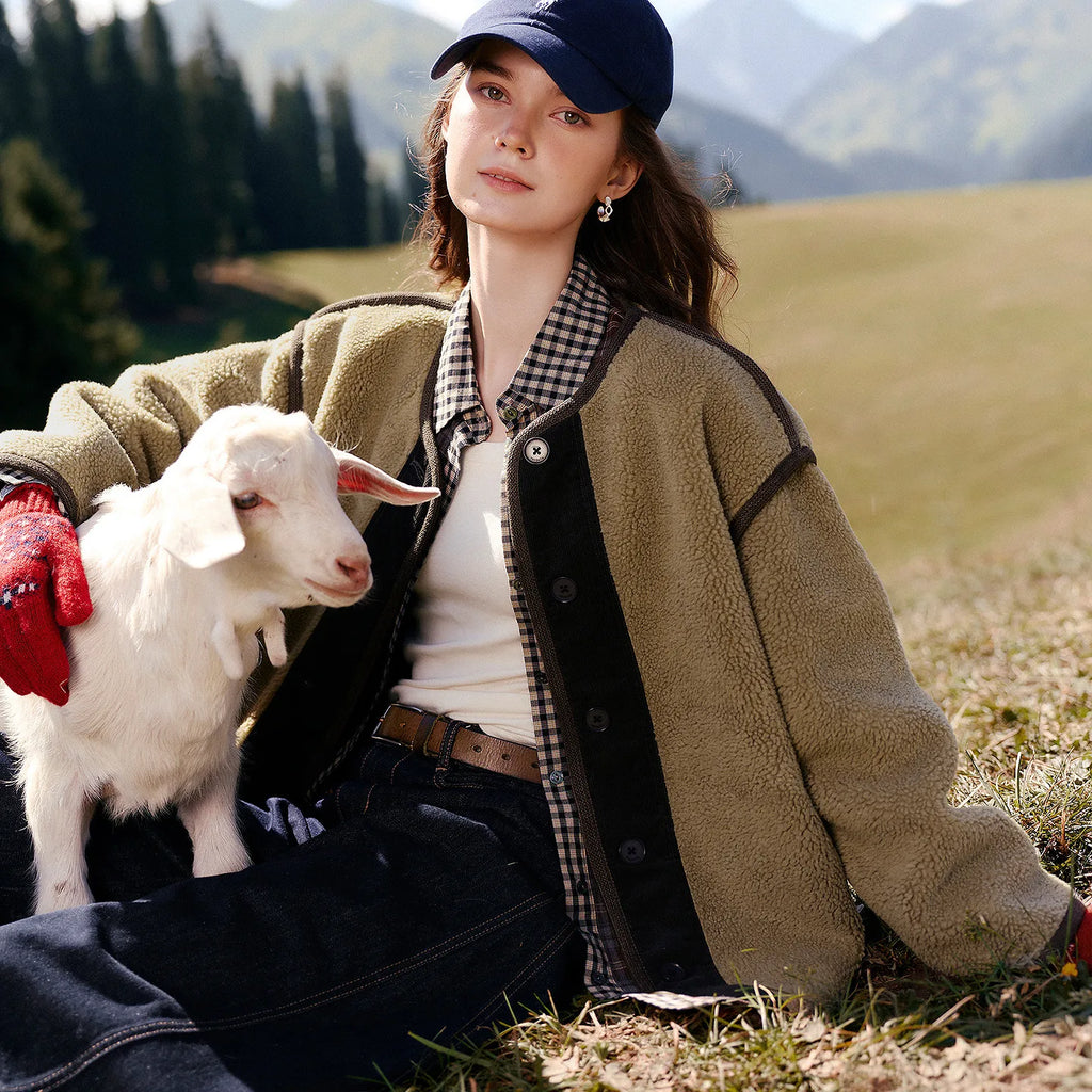 Contrast-Edge Textured Jacket