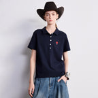 Floral-Motif Short-Sleeve Polo