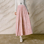Textured Floral Midi Skirt