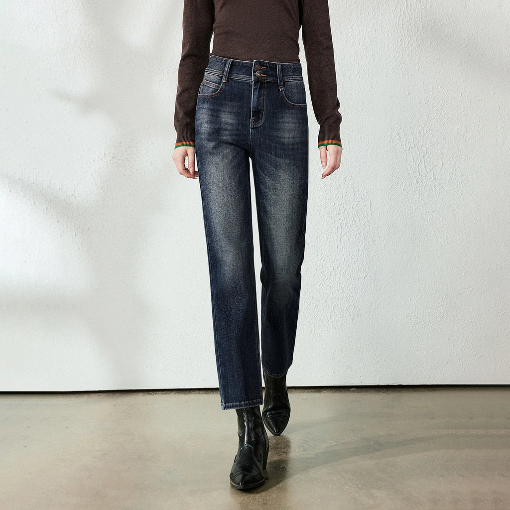 Cropped Slim Straight-Leg Jeans