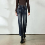 Cropped Slim Straight-Leg Jeans