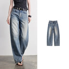 Seamed Barrel-Leg Jeans