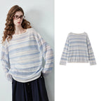 Striped Long-Sleeve Knit Top