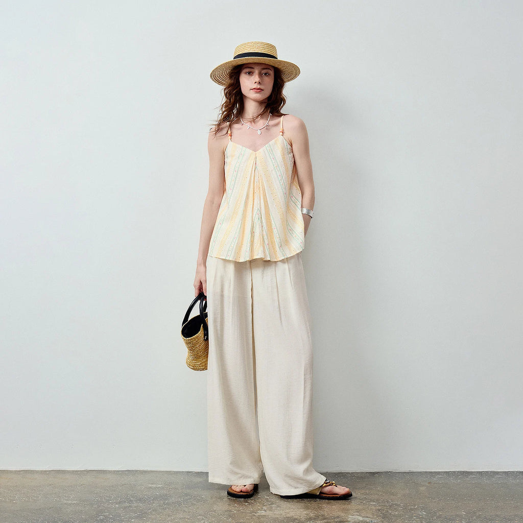 Striped Pleated Camisole