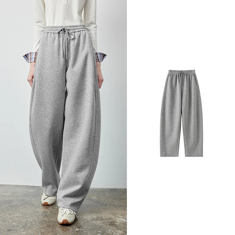 Drawstring Curved-Leg Pants