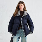 Textured-Collar Puffer Jacket