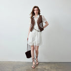 Paisley Cropped Button-Front Vest
