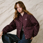 Diamond-Quilted Bomber Jacket