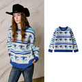 Floral Striped Knit Sweater